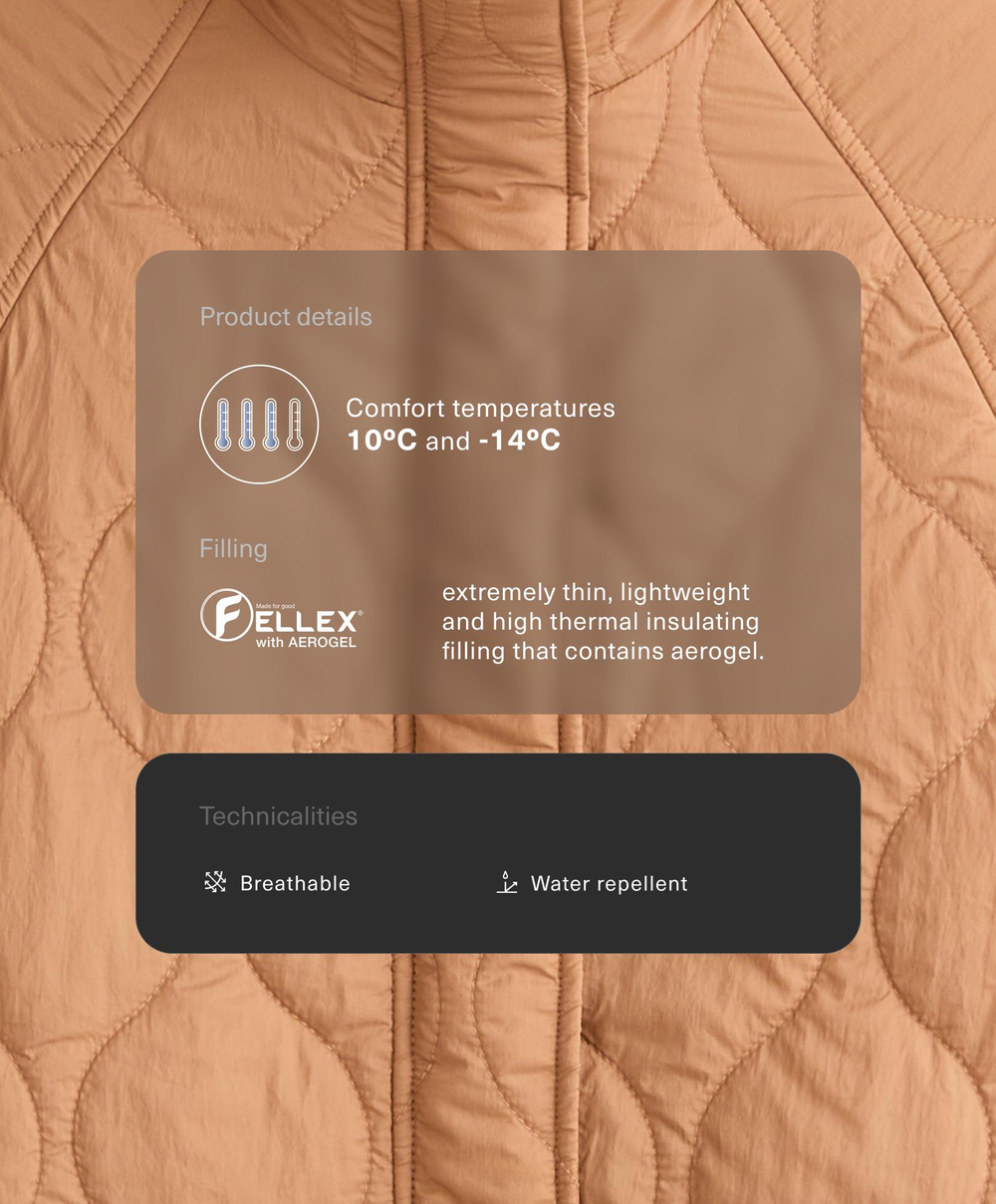 Oysho Водоотталкивающая утепленная куртка FELLEX® AEROGEL, пралине