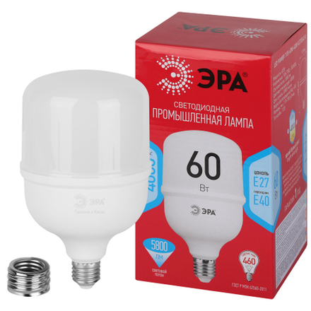 Лампа светодиодная ЭРА RED LINE LED POWER T120-60W-4000-E27/E40 R E27/E40 R 60 Вт колокол нейтральный белый свет