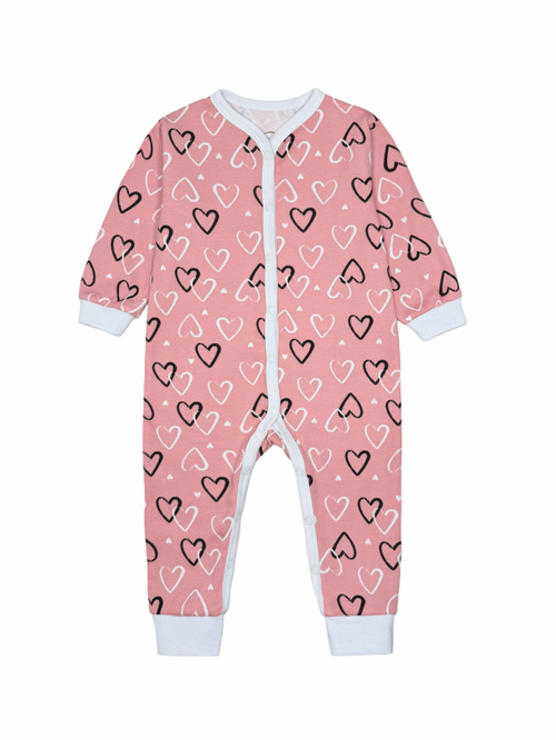 Комбинезон Sleep Сердца coral (68;74)