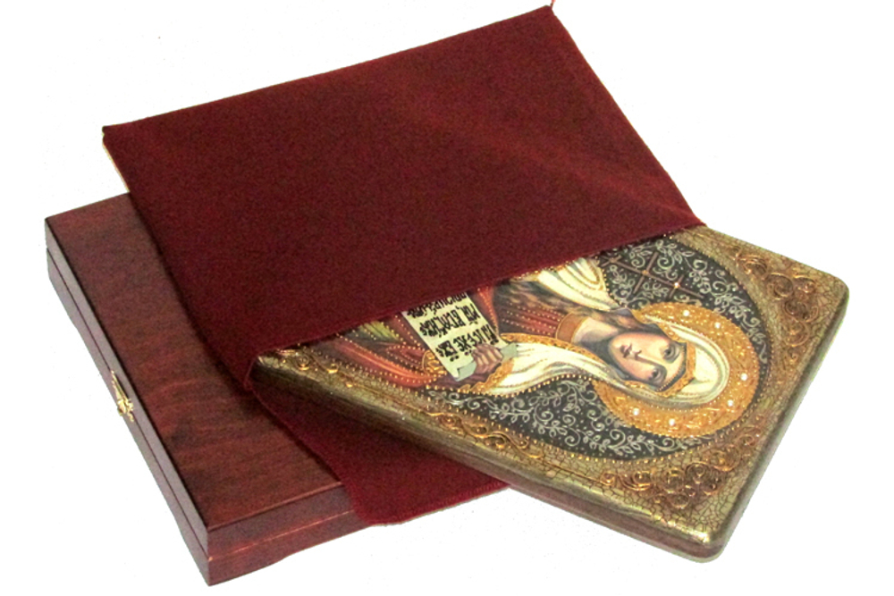 Инкрустированная икона Святая мученица Татиана 29х21см на натуральном дереве в подарочной коробке