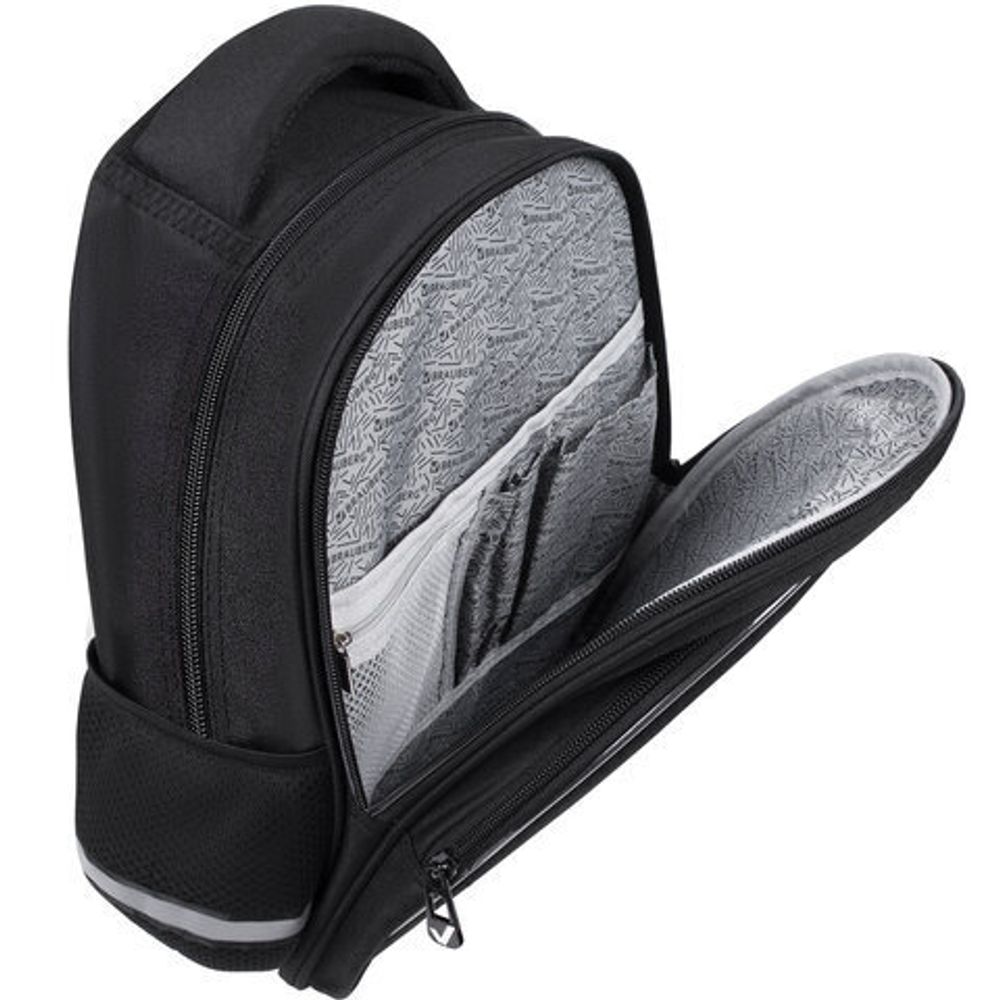 Рюкзак BRAUBERG OPTIMA, 2 отделения, с брелоком, "Keep away", СВЕТЯЩИЙСЯ, 36х27х18 см, 271361