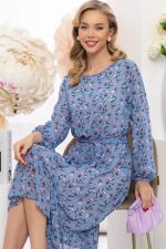 Платье "Фортуна" (цветы на голубом) П5327 LT Collection (Акция)