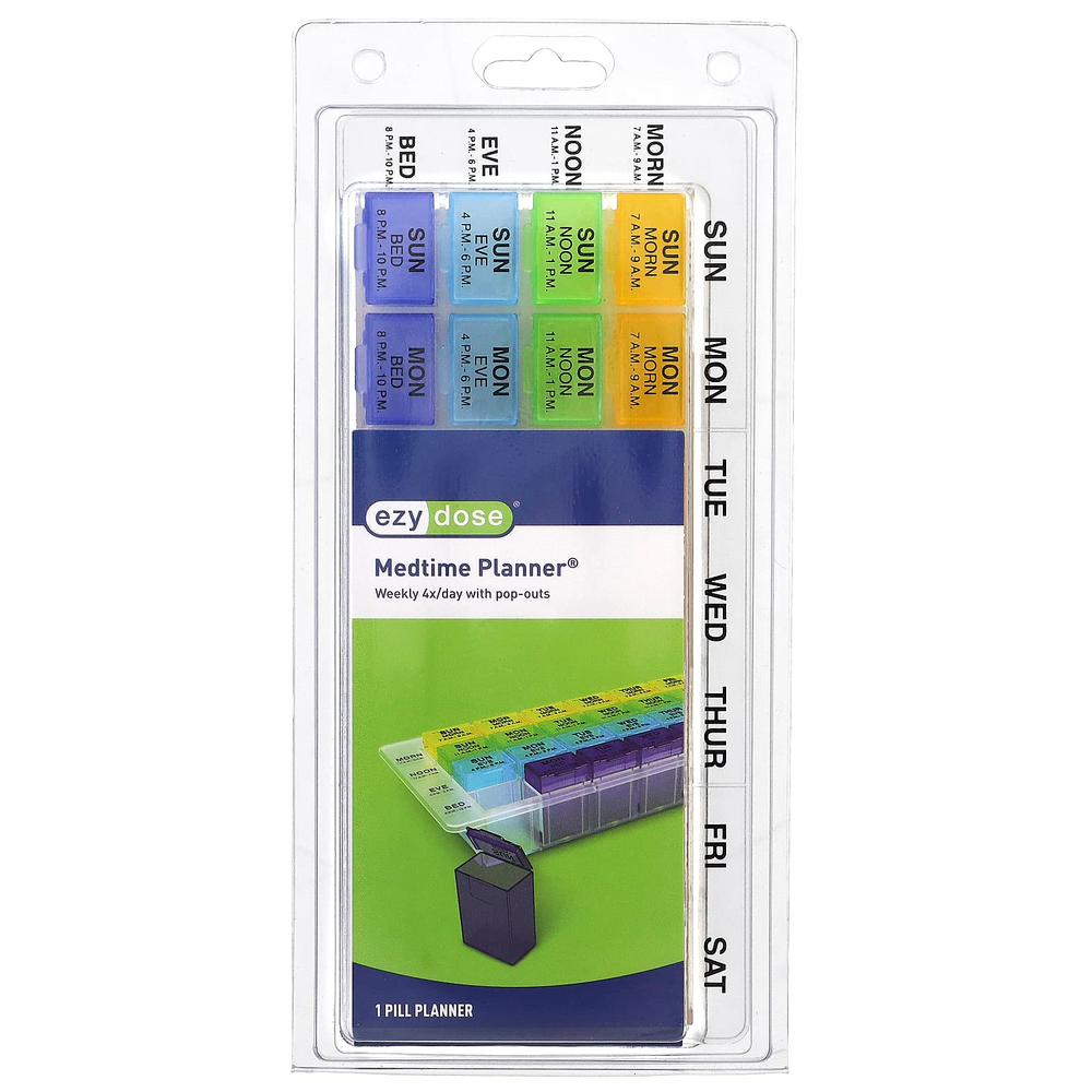 Ezy Dose, еженедельный прием 4 раз в день, с ежедневником, с всплывающими подсказками, 1 шт.