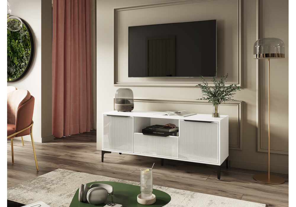 ТВ-тумба Woodville Иадама белый, белый глянец