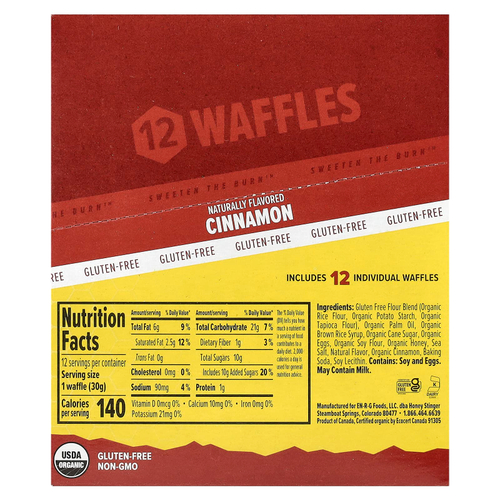 Honey Stinger, Energy Waffle, корица, 12 вафель, 30 г (1,06 унции)