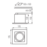 Cветильники поворотные встраиваемые KANLUX MATEO ES DLP-150-B