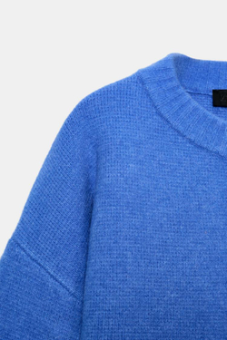 ZARА МЯГКИЙ КАРДИГАН ИЗ ТРИКОТАЖА, ЯРКО-СИНИЙ