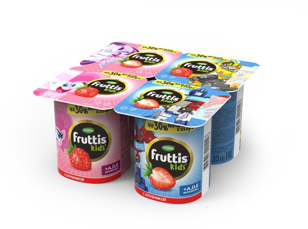 Йогурт фруттис Kids 2,5% клубникой 110гр
