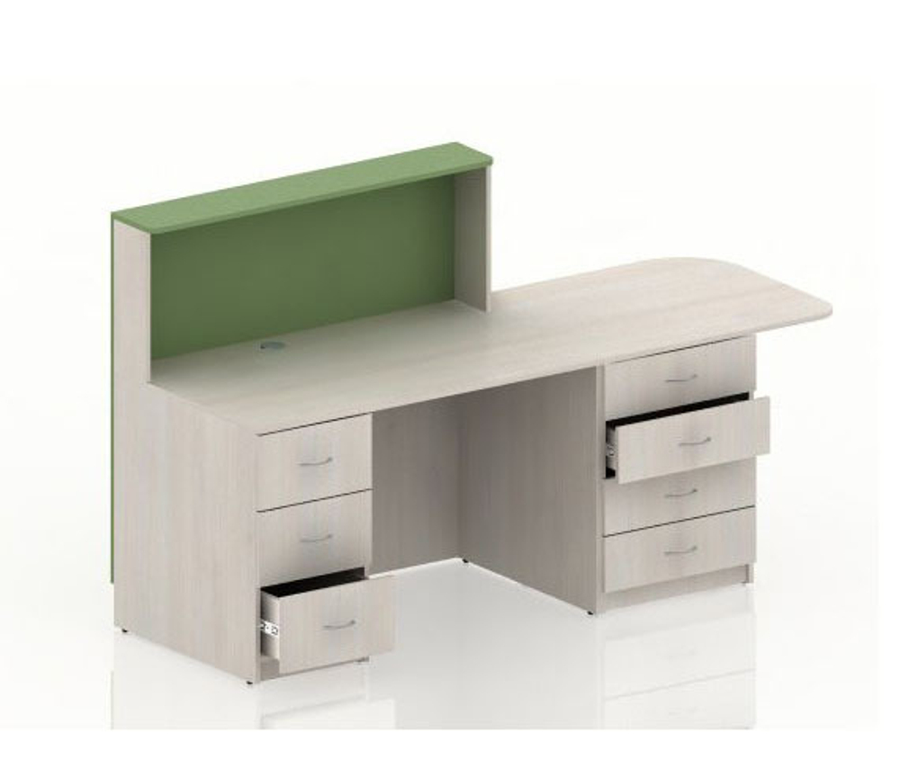 Стол-кафедра библиотекаря с ящиками 1П коллекции Поколение А