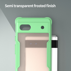 Чехол с зелеными боковыми рамками для Google Pixel 6a, задняя крышка прозрачная тонированная