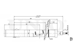 Амортизатор газовый передней подвески левый UNIO SAB-10042