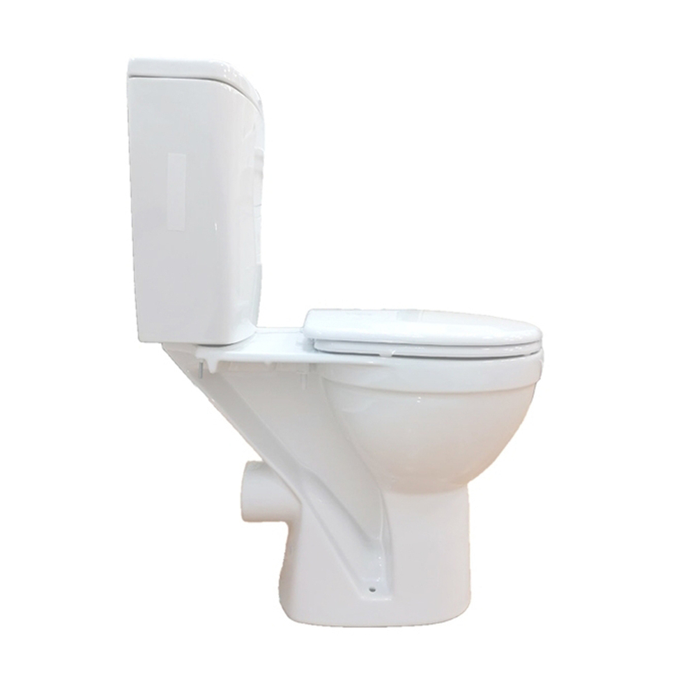 Унитаз-компакт "Ресса" белый (гориз, нижн, сид.полип, 2-х кноп.арм) (Rosa)