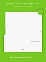 Натяжные потолки: 8.2 м2, 0.4 м2