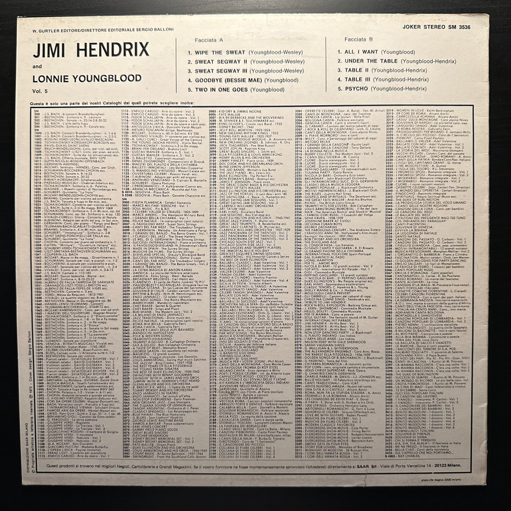 Jimi Hendrix - Lonnie Youngblood ‎– Together (Vol. 5) Италия