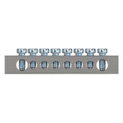 Шина ЭРА NO-224-83 PEN земля-ноль 6х9мм 8/2 никелированная с креплениями по краям