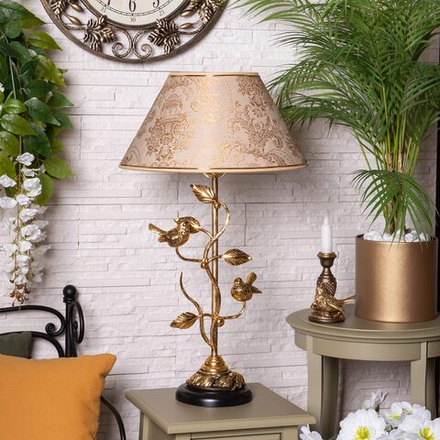 Настольная лампа Терра Spring Каштан с абажуром №38 Антиквайт