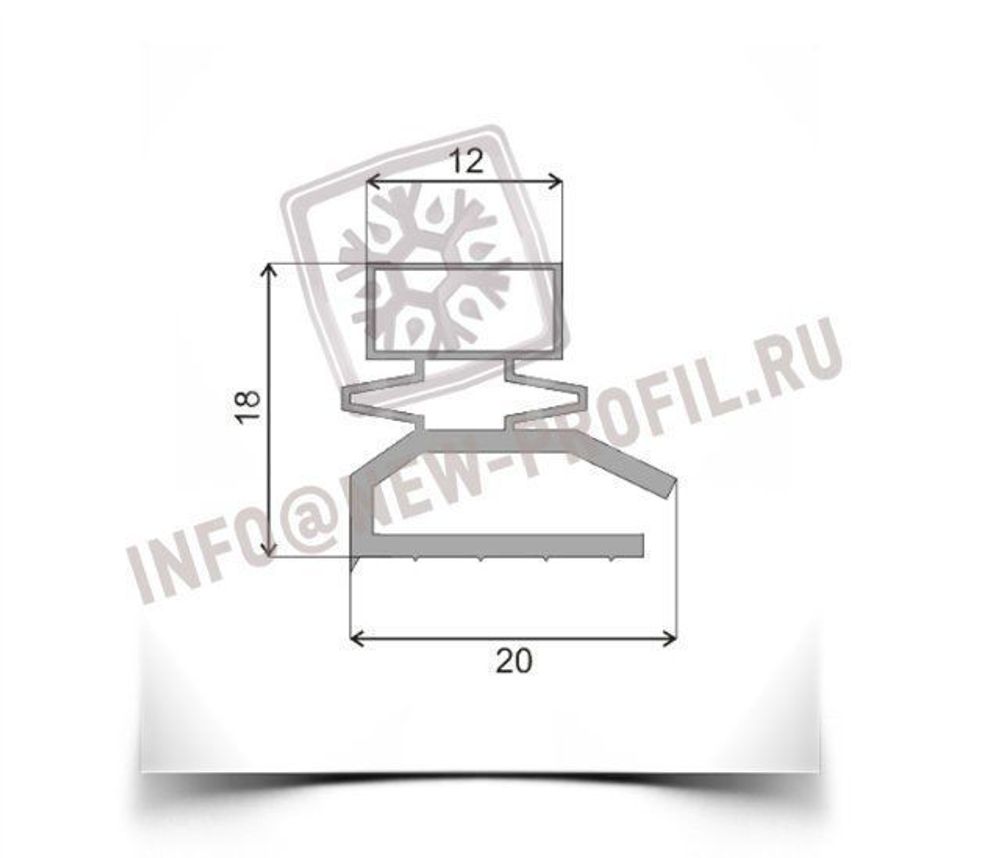 Уплотнитель для холодильника Орск 409.Размер 125*57см Профиль 013
