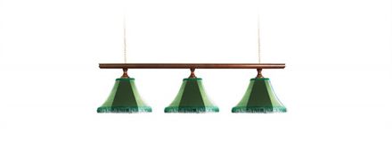 Лампа Классика 1 3 пл. сосна (№4, бархат зеленый, бахрома зеленая, фурнитура золото)
