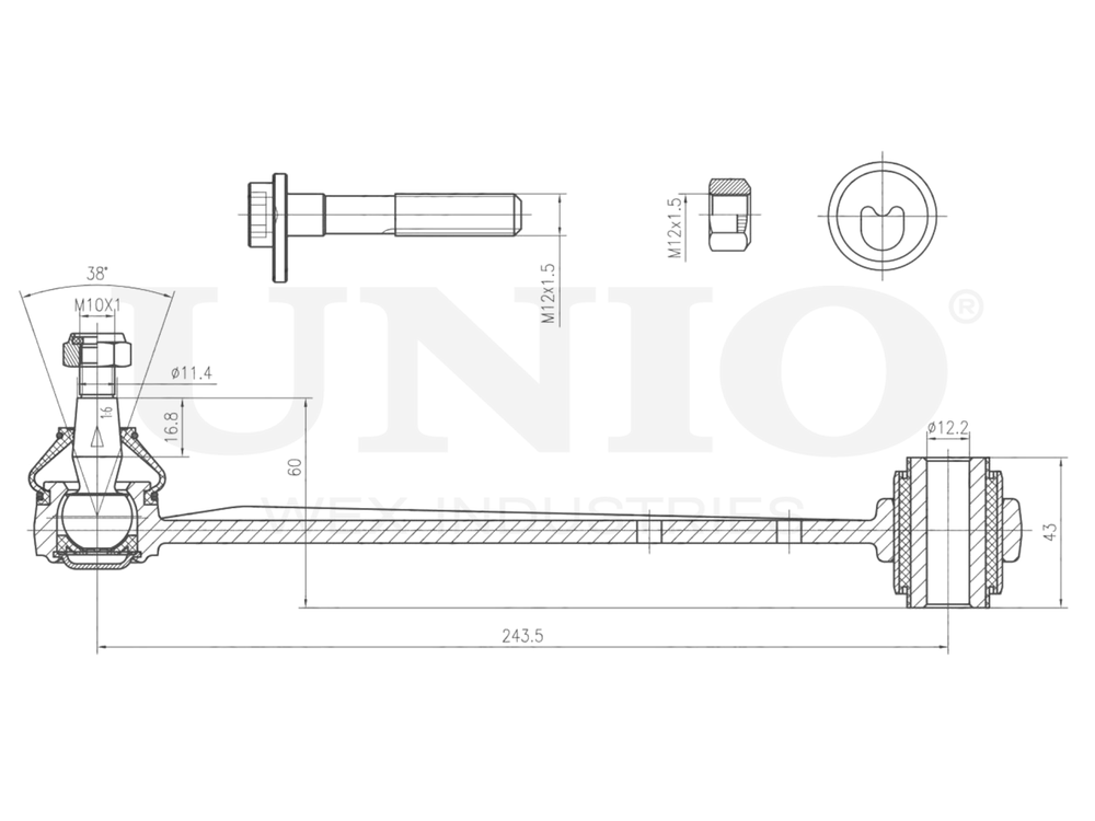 Рычаг подвески поперечный задний UNIO SSP-50155