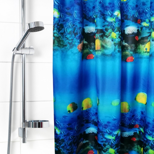 Штора для ванной комнаты 180х180см полиэстер (в ассортименте)