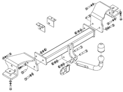 Фаркоп Auto-Hak J 47 для Hyundai TRAJET 2000-2008(паспорт и сертификат в комплекте)(без электрики)