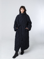 Пальто-одеяло унисекс с воротником "Кутанка". Черное