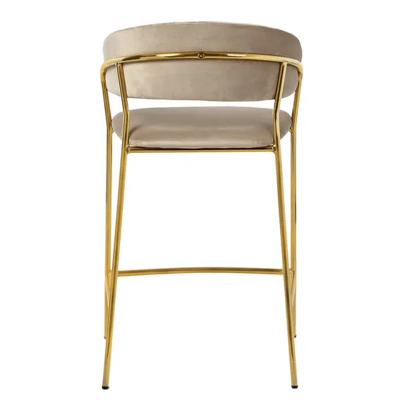 Полубарный стул Turin бежевый с золотыми ножками