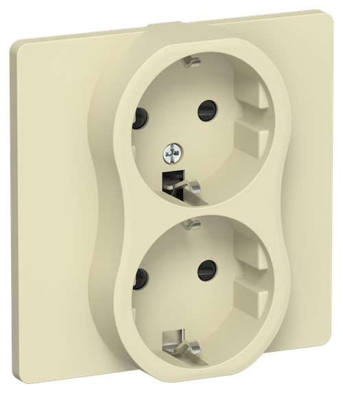 FLITE Розетка 2-местная с заземлением с защитными шторками безвинтовое крепление 16А РСш12-1-К-ФлН навахо IEK