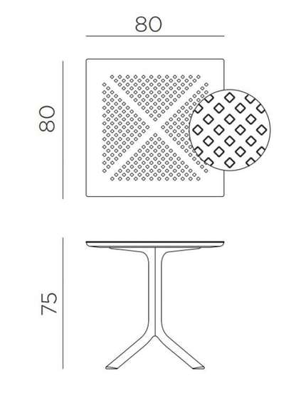 Пластиковый стол ClipX 80х80 см черный
