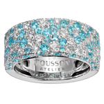 Кольцо с Бриллиантами и Турмалинами Параиба, R0256-0/53