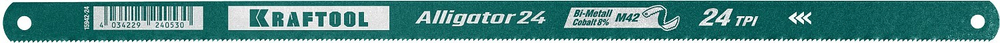 KRAFTOOL Alligator-24, 24 TPI, 300 мм, биметаллическое гибкое полотно по металлу (15942-24-1)