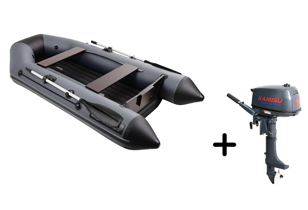 Аква 2800 НДНД графит-чёрная + KAMISU T 5 BMS (комплект лодка + мотор)