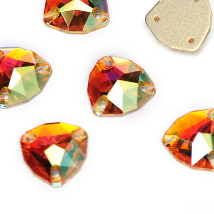 Стразы CR Light Topaz AB Trilliant 16mm пришивные