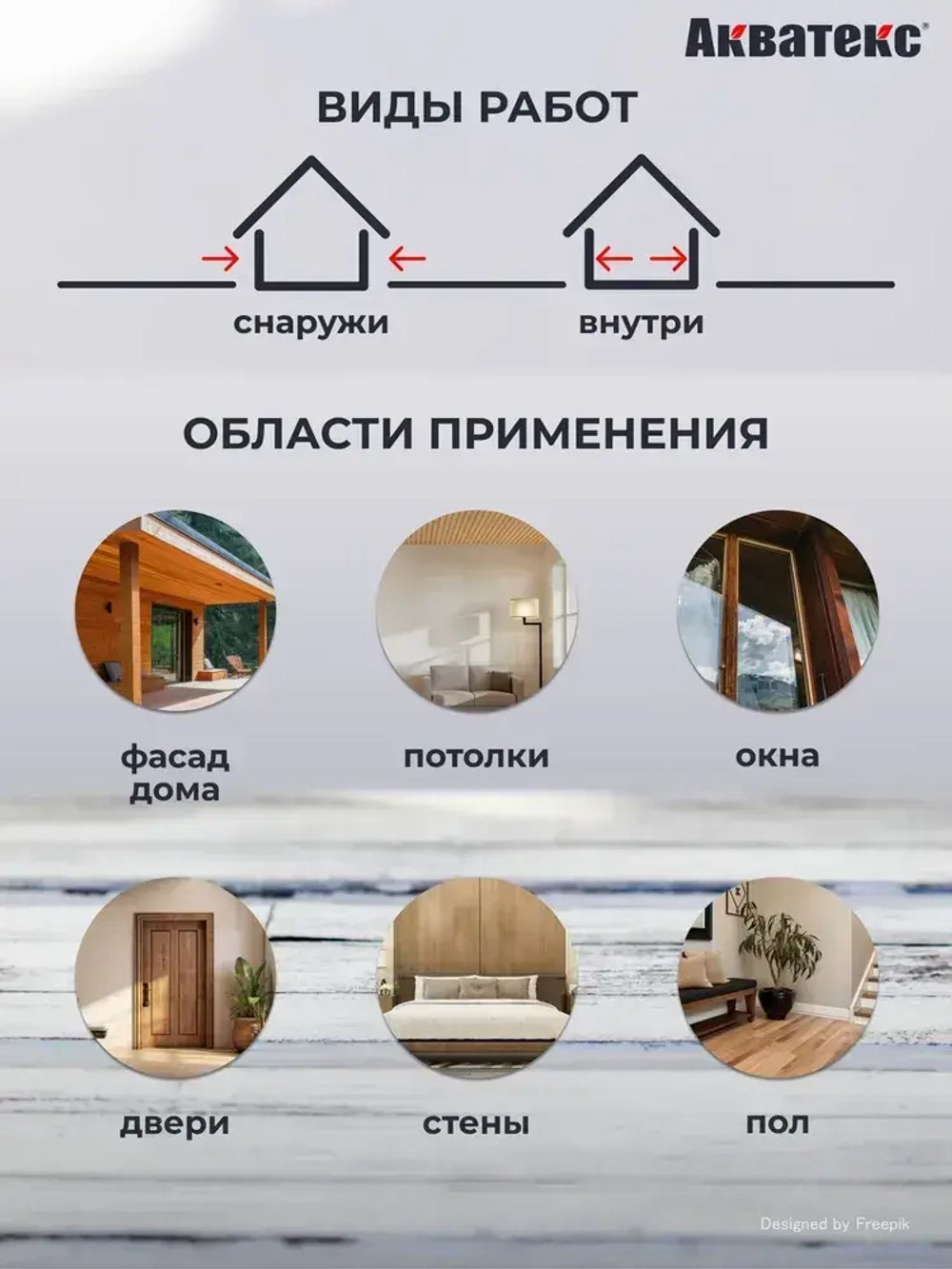 Грунт-антисептик для дерева Акватекс, 9 л