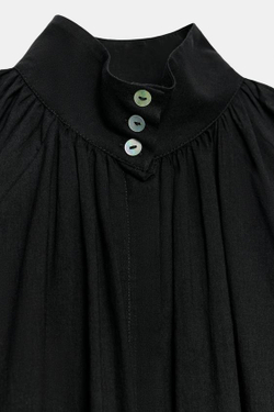 ZARA РУБАШКА С ВОРОТНИКОМ-СТОЙКОЙ ZW, ЧЕРНЫЙ