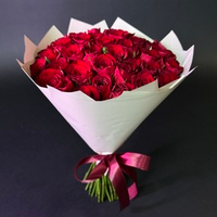 Flower bouquet of 45 red Kenyan roses