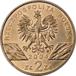 2 злотых Морская свинья (животный мир) 2004 год, Польша. UNC