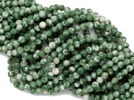 Нить бусин из мохового агата 3,2мм, огранка