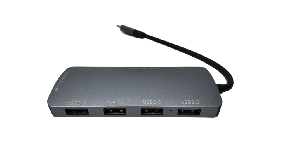 Type-C концентратор DJA-9T1-1 / 9 in 1 - Tуре-CPD100W + 3.0 USB + 2.0 USB * 3 + HDMI-4K / 30Hz