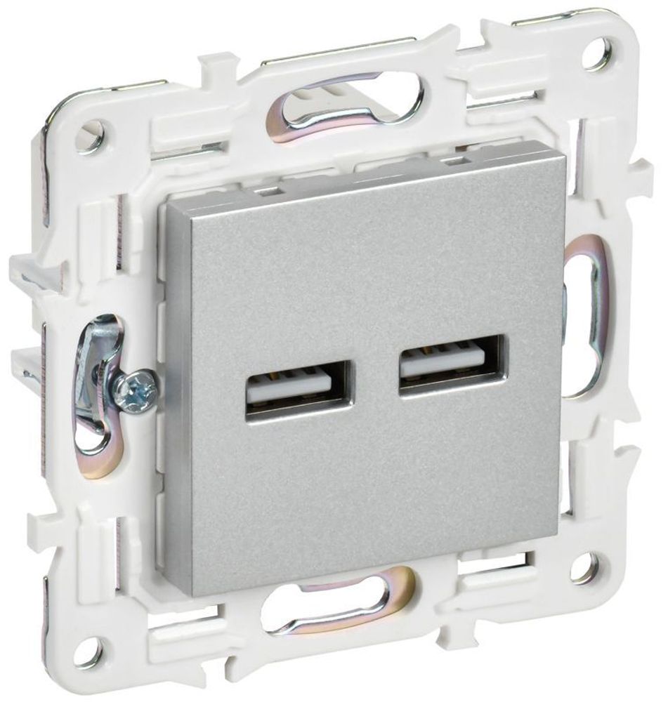 Розетка USB A+A 3.1А SKANDY SK-R15S серебр. IEK SK-U21-D31-K23