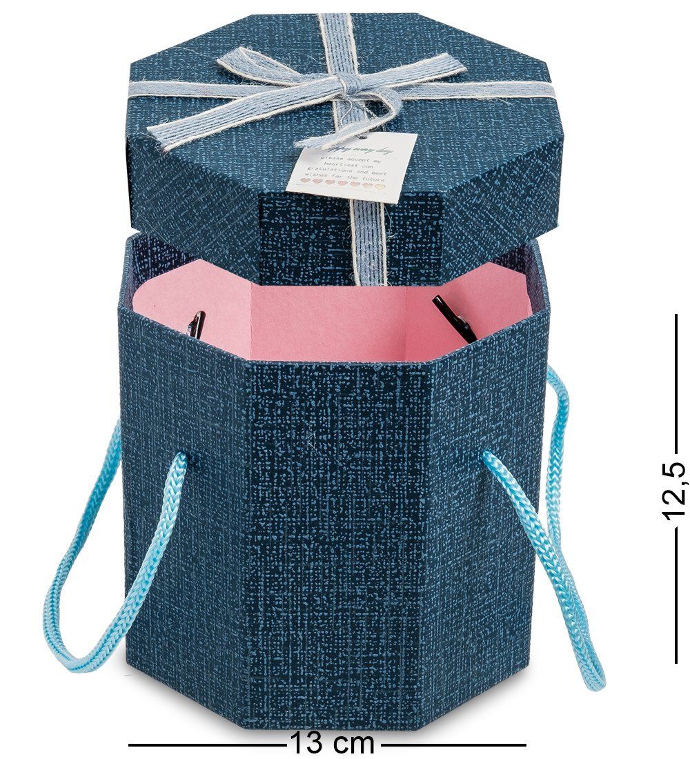 WG-82-D Коробка подарочная «Многогранник» цв.синий