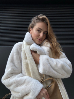 Шуба Lux макси белый