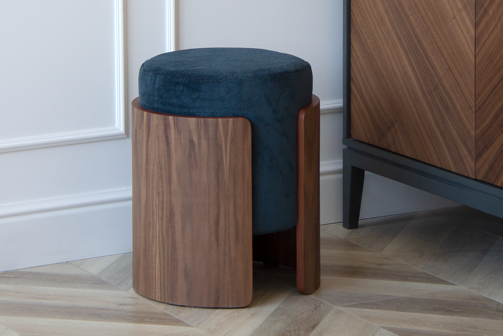 Пуф Lagom (синий, орех)