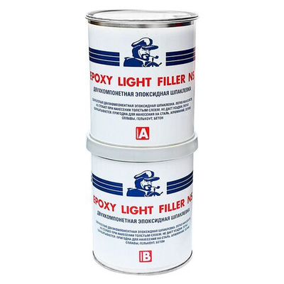 Сверхлегкая двухкомпонентная шпаклевка 1.0 л Мореман Epoxy Light Filler NS (компонент А + компонент В)