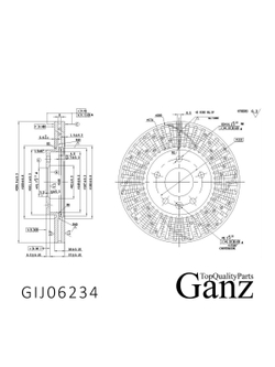 Диск тормозной передний перфорированный с покрытием (комплект 2 шт) OPEL ASTRA J/ZAFIRA C/CHEVROLET ORLANDO /D=300MM GANZ GIJ06234