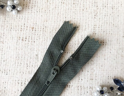 Молния брючная спираль полуавтомат, L 20 см, Т3, н/р, тёмный хаки