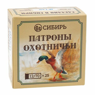Патрон 12/70 №1 б/к 32гр Premium Сибирь (г.НОВОСИБИРСК), коробка 25 шт.