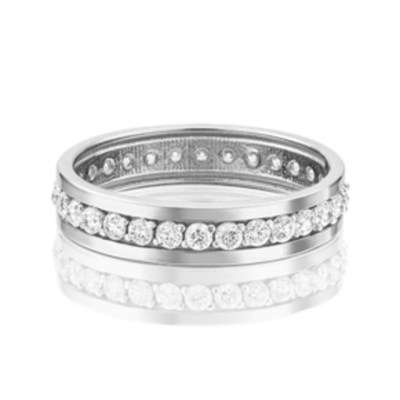 Обручальное кольцо из белого золота c фианитами 01-3271-00-401-1120-24