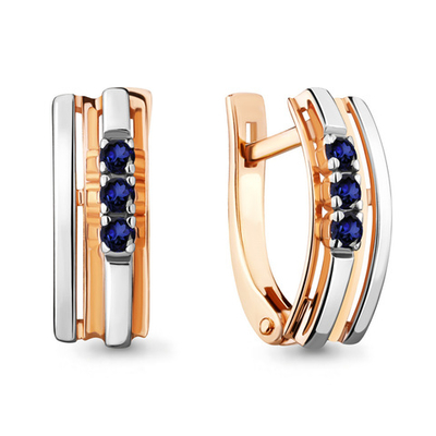 942633к Серьги из Золота с сапфирами из коллекции "Crossline"