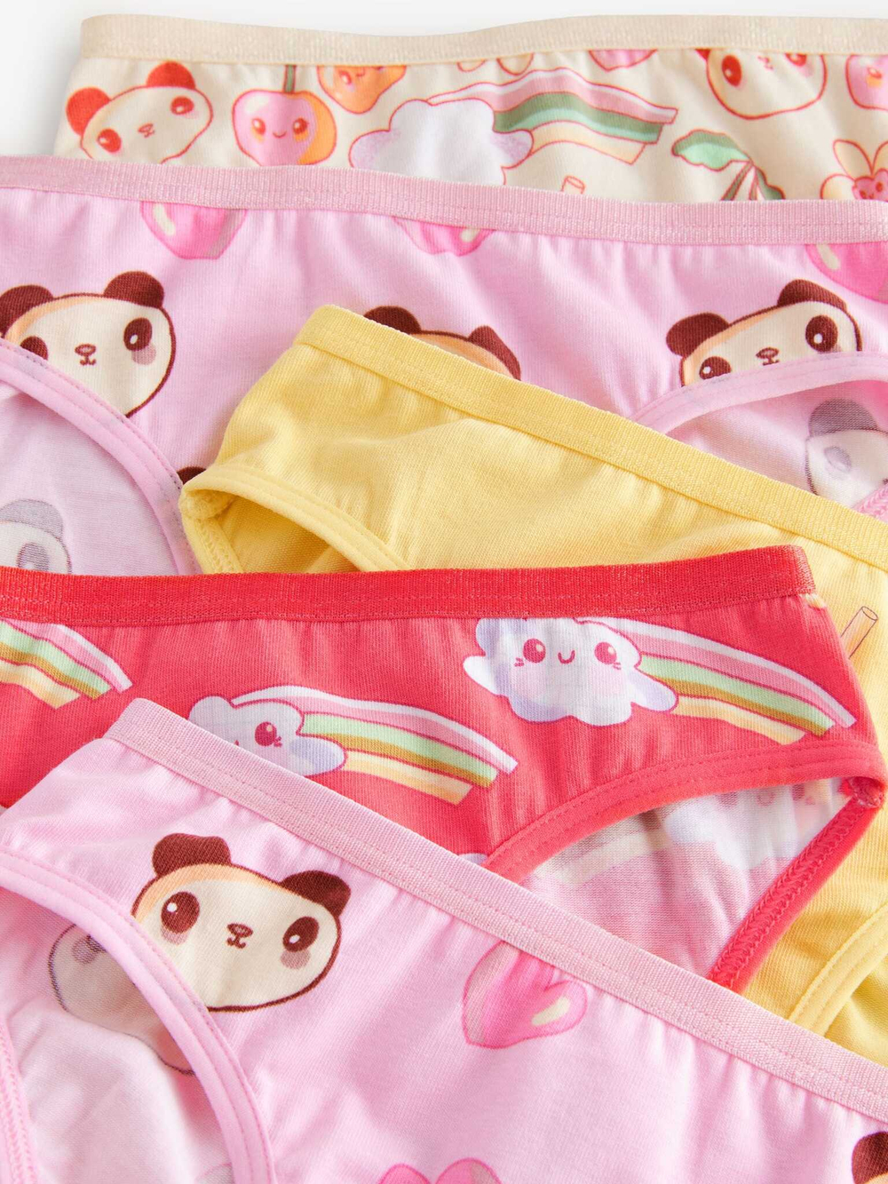 Трусы для девочки Next E75-368, 5 шт., Красный, Желтый, Розовый